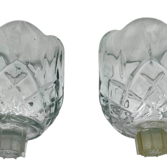 Vintage Pineapple Design Clear Glass Votive Cups Candle Holders Set Of 2 - Picture 1 of 5